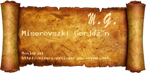 Miserovszki Gerjén névjegykártya